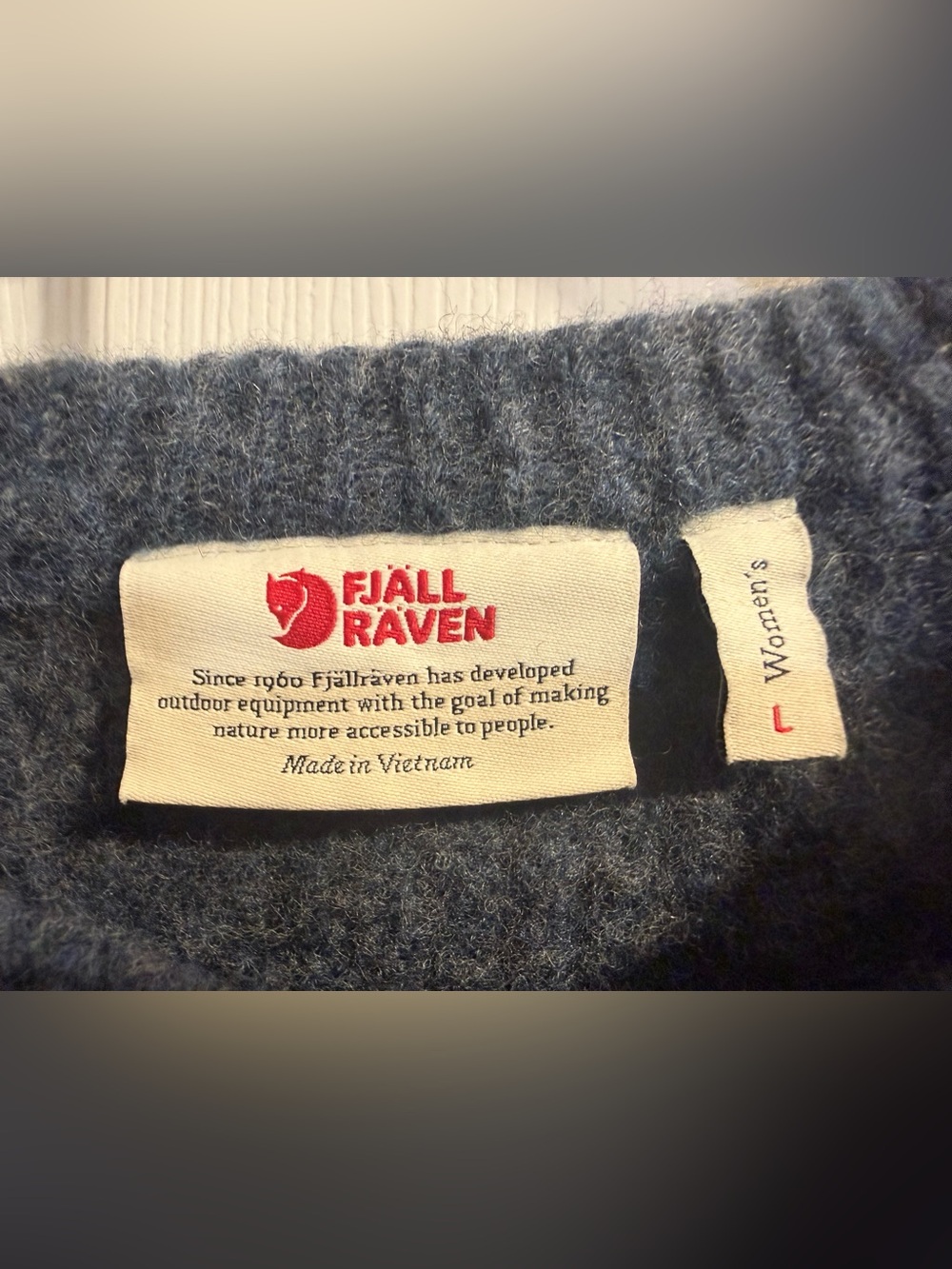 Fjallraven Women's Crew Neck Wool Sweater in Slate Blue - Picture 6 of 8